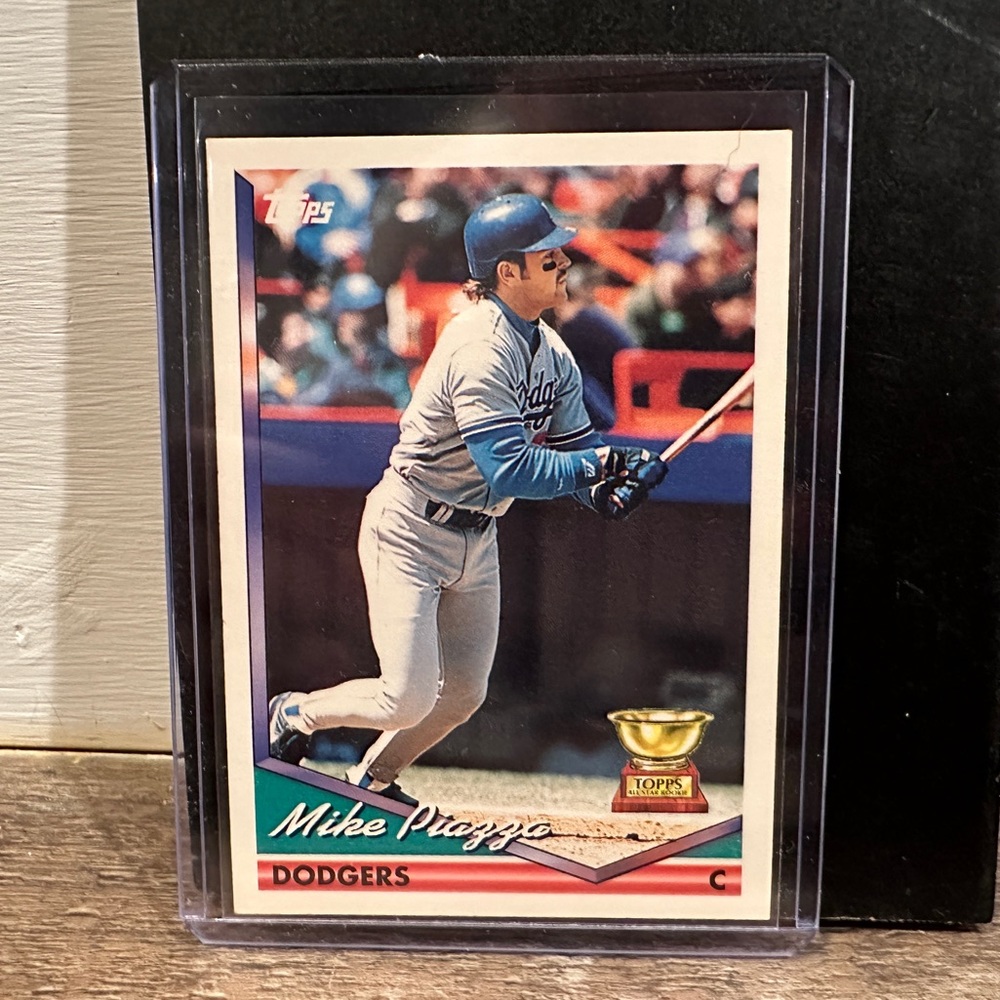1994 TOPPS #1 MIKE PIAZZA ROOKIE CUP BASEBALL CARD PRINT CODE B ON BACK ERROR